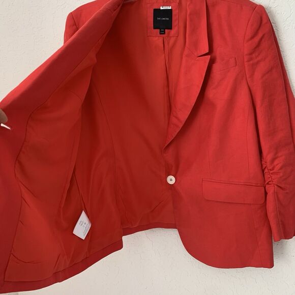 The Limited Blazer Jacket Women XXL Linen Bright Colorful Regency Career Twee - Picture 12 of 13